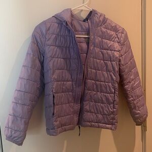 Primary Lavender Puffer Jacket for Kids